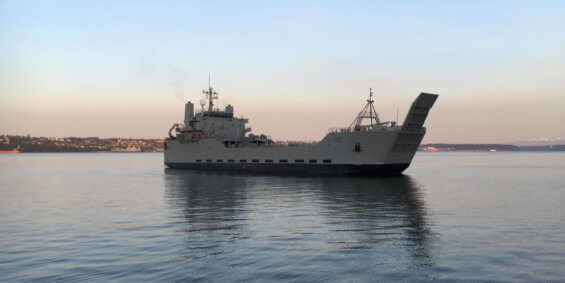 Military ship in waters off of Tacoma